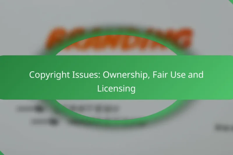 Copyright Issues: Ownership, Fair Use and Licensing