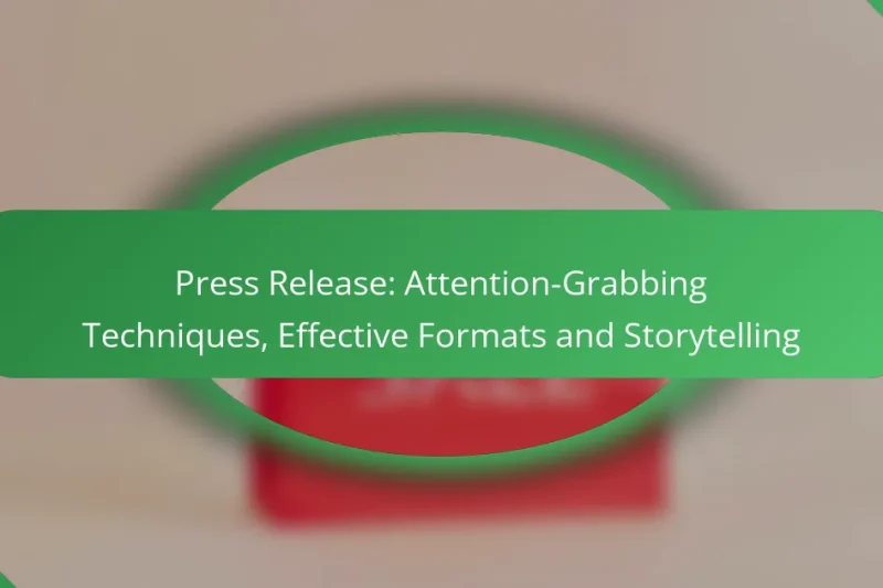 Press Release: Attention-Grabbing Techniques, Effective Formats and Storytelling