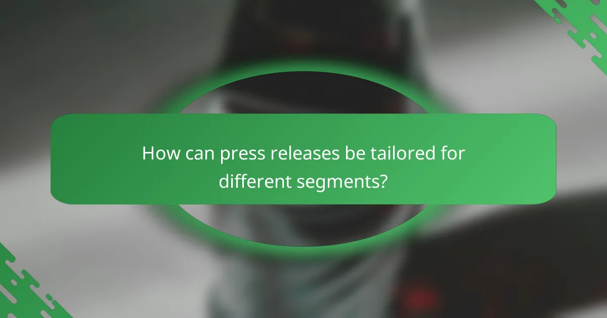 How can press releases be tailored for different segments?
