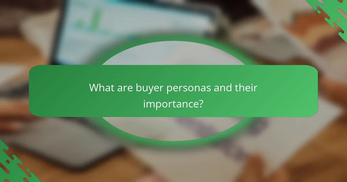 What are buyer personas and their importance?