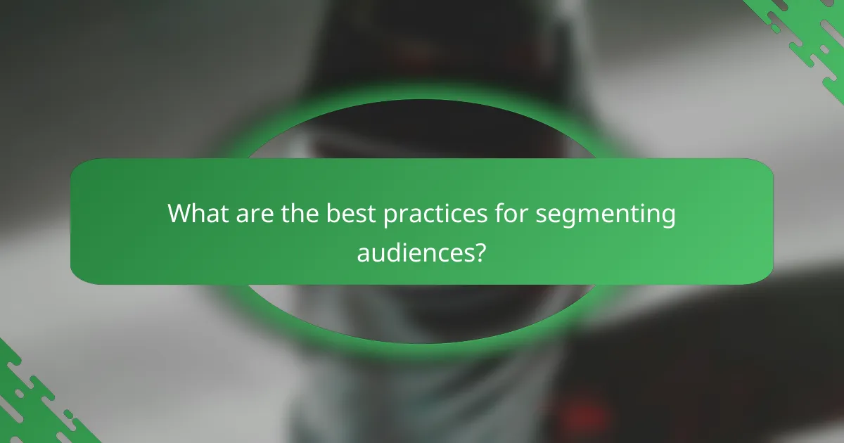 What are the best practices for segmenting audiences?
